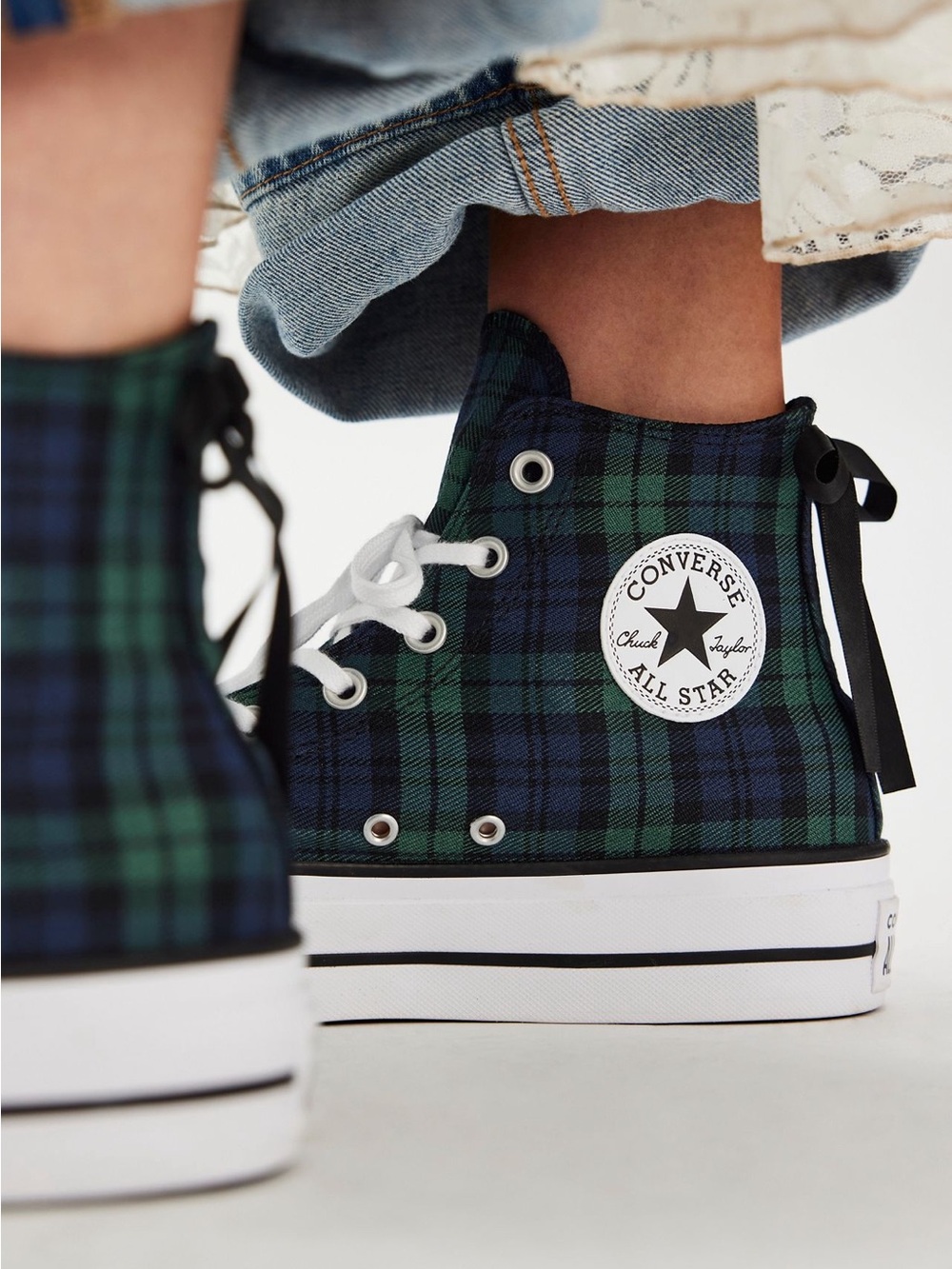Converse Chuck Taylor All Star Lift High-Top Plaid Sneakers